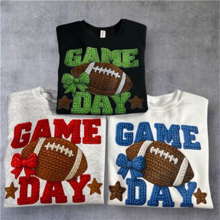 Game Day Football Bow Graphic Tee, Crewneck or Hoodie